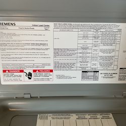 Siemens 125 amp lug panel never used