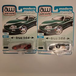 Auto World 1:64 Premium 1996 Toyota Supra Green Ultra Red chase RARE!