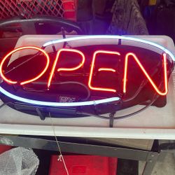 Neon Open Sign bye  Everton