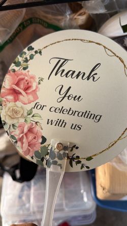 Wedding hand fans and cards