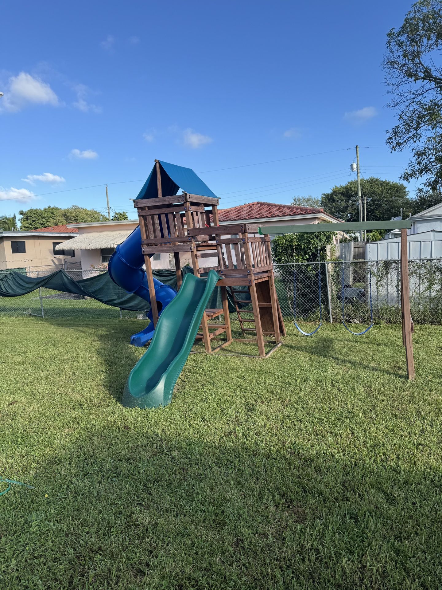 Swing Set with Rock Climbing