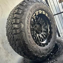 🚘 New rims 17x9 6 lugs for any Chevy Silverado,Toyota Tacoma used tires 265/70r17 Bfgoodrich