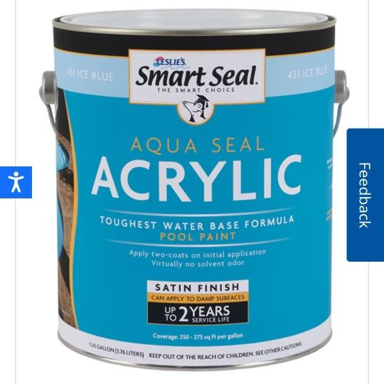 Aqua Seal Acrylic Pool Paint, 1 Gallon, Black More