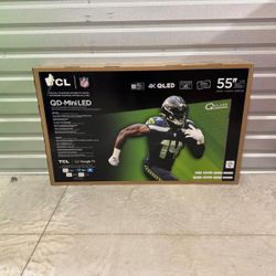 Hd384 55” tcl mini led HDR 4k TV floor model 