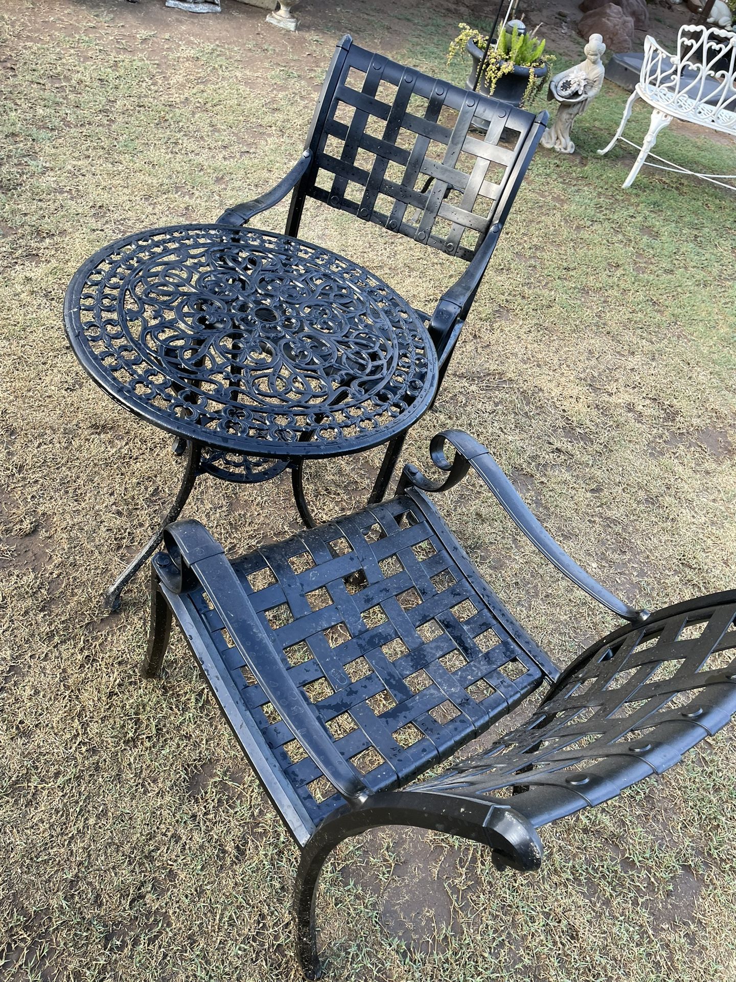 $300 Patio Set Black Cast Iron