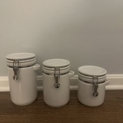 Off White Kitchen Storage Jars 