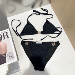 LOEWE new bikini two-piece swimsuit set black 👙