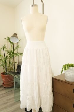 White Cotton Maxi Skirt