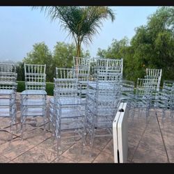 Chairs, Charter Plates. Champagne Glasses 