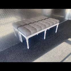 Grey Upholstered Bench