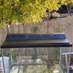 29 Gallon Glass Aquarium For Fish reptiles Or Critters With Cover & Light