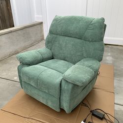 Power Recliner Chair with Massage and Heat, Swivel Rocking Recliner Chairs - Green