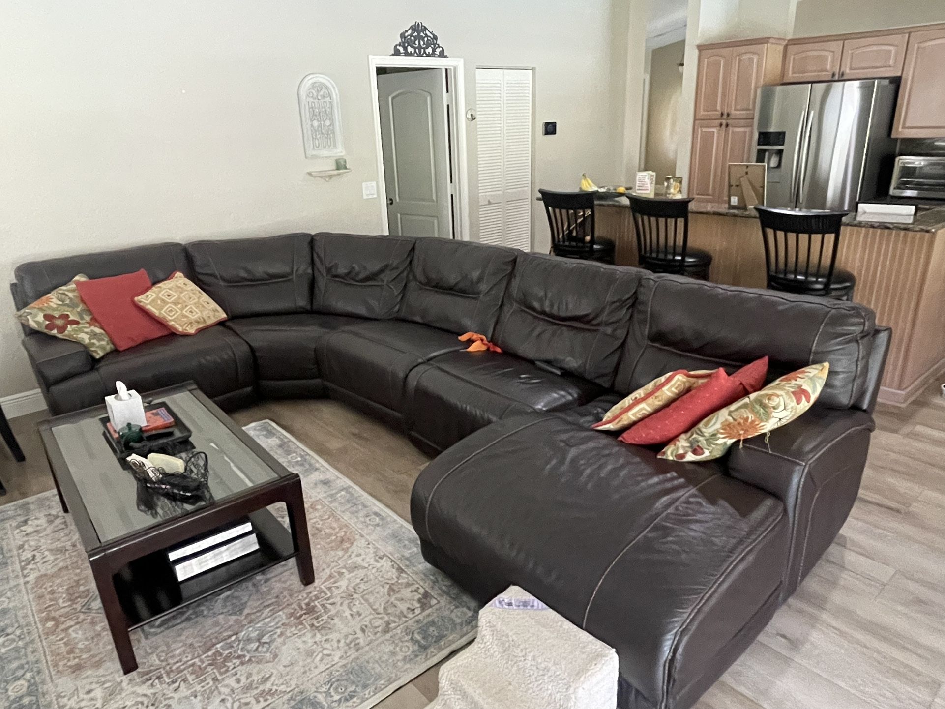 Brown Leather Couch