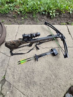Nice crossbow with crank and scope.