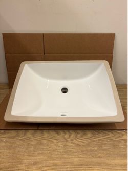 20.25” x 15” White Undermount Ceramic Bathroom Sink