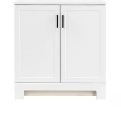 Oakley 31 in. Single Sink White Bath Vanity with White Cultured Marble Top (Assembled)