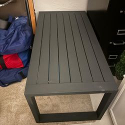 Aluminum City furniture tables.
Big table
H -21, W-23 1/2, L-47
Small table
H-21, W 23 L-23