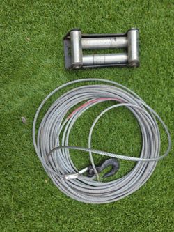 Galvanized Steel Winch Cable,  50 Feet Wire Winch Rope with Hook, Towing Cable Heavy Duty  never used swapped out for synthetic rope

asking 50 pick u