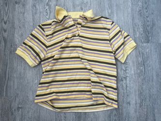 New Yellow Striped Polo Shirt