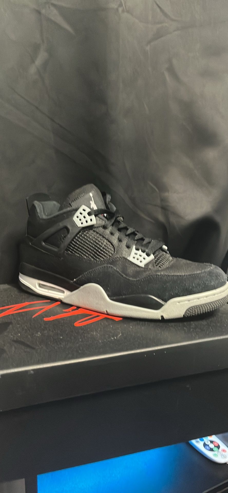 Jordon 4 Black Canvas Rare Shoes