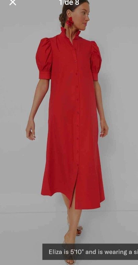 Hyacinth House Red Ruffle Collar Louisa Dress, XXS ( Brand New)