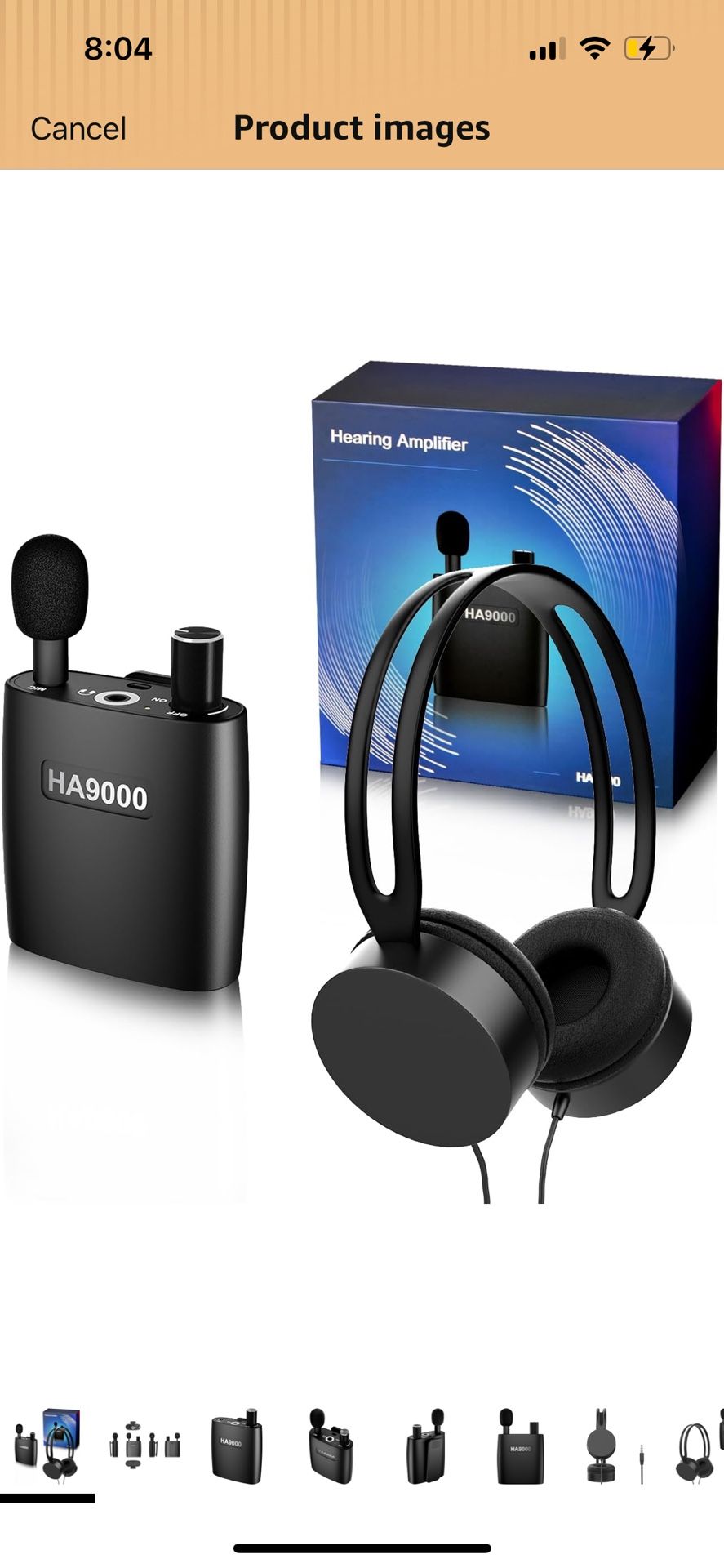 Personal Sound Amplifier PSAP the Latest Gen Model HA9000, Rechargeable Hearing Aid Device Hearing Amplifier with Headphones, Detachable Microphone, T