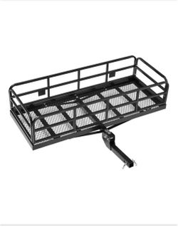 NEW IN BOX Shop SKYSHALO 60 in. x 24 in. x 14 in. Hitch Cargo Carrier, 500 lbs. Capacity Hitch Cargo Carrier with Anti-Rattle Hitch Stabilizer