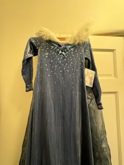 Disney Store Olaf's Frozen Adventure Elsa Costume Dress Child Size Large 9/10