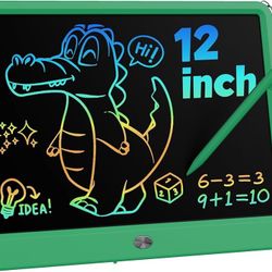 KOKODI 12 Inch LCD Writing Tablet with Anti-Lost Stylus Erasable Doodle Board Colorful Toddler Drawing Pad Car Travel School Games Toys for 3 4 5 6 7 