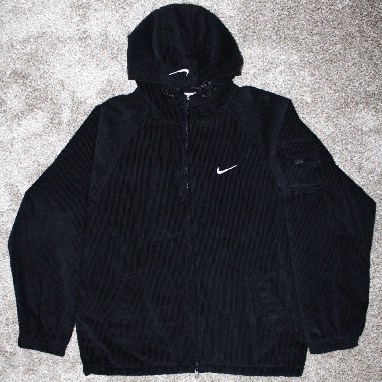Size XL - Supreme Nike Arc Corduroy Hooded Jacket Black : SS22