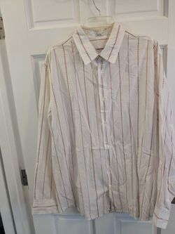 Calvin Klein White Striped Button-Down Shirt
