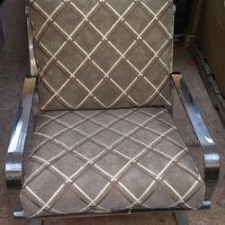 Vintage Mid Century Modern Chrome/Suede Chair