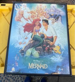 Vintage Disney The Little Mermaid Banned Castle Poster OSP #81668 Framed
