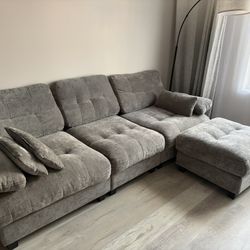 Modular Sectional Couch with Ottoman.