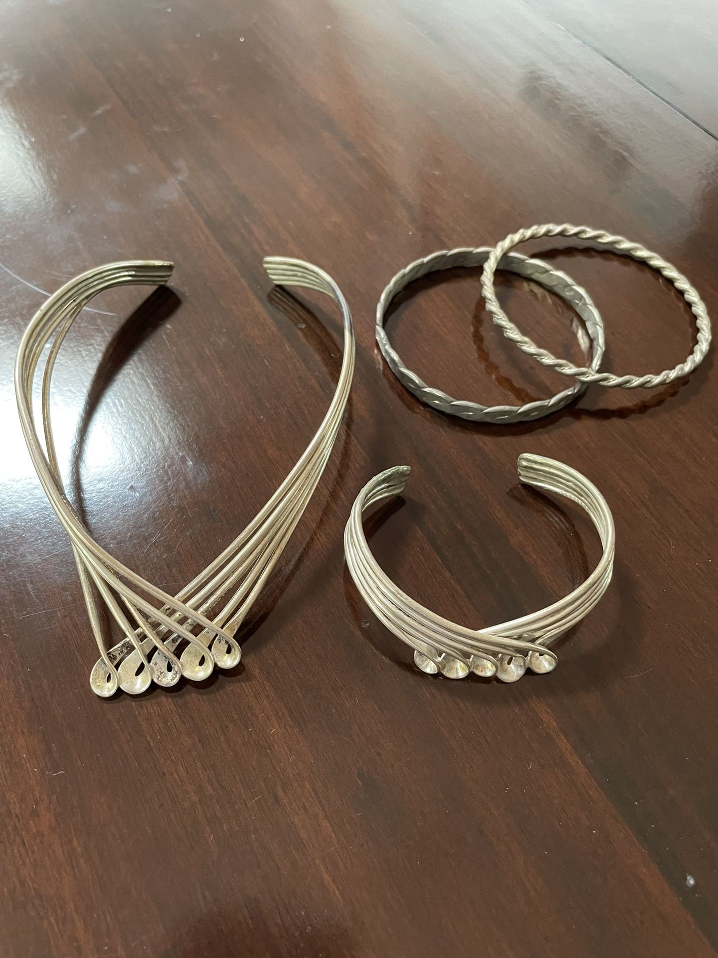 Silver collection of jewelry