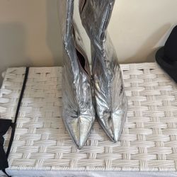 Woman’s Silver Boots Size 8