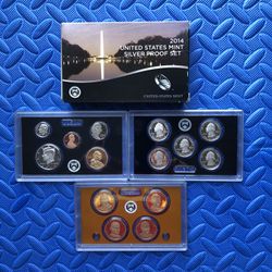 New 2014 Silver Proof US Mint Coin Set
