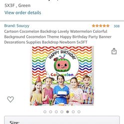 Coco melon Birthday Backdrop