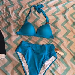 New With Tags Victorias Secret Pink Bikini Top And High Waist Bottom