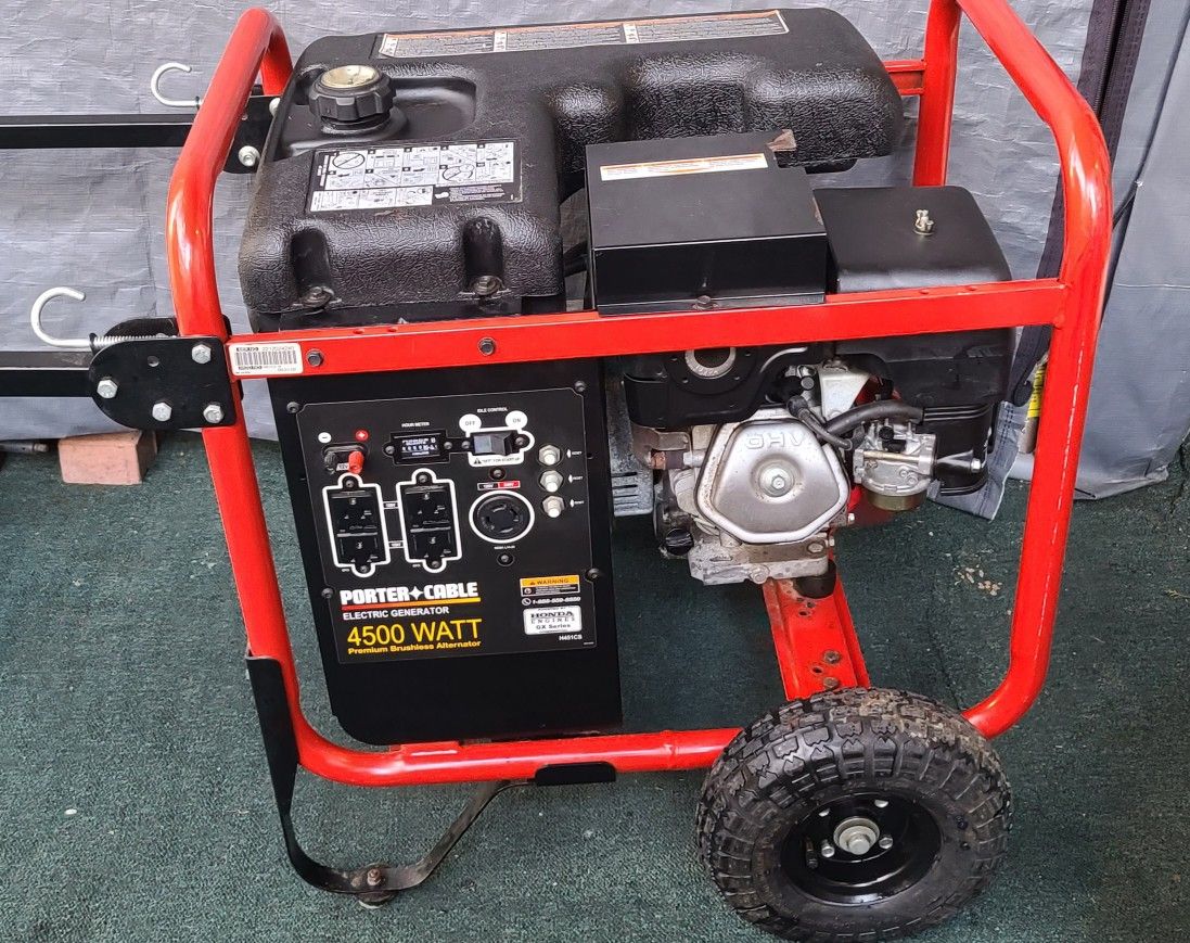 Porter Cable H451CS-W 4500 watt generator, Honda Engine.