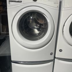 Whirlpool WFW75HEFW Front Load Washer & WED75HEFW Electric Dryer With Pedestals