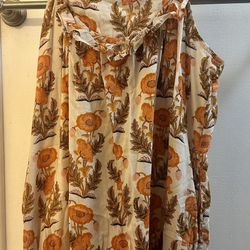 Pink Chicken New York Floral Ruffle Strap Dress Women's Size XL