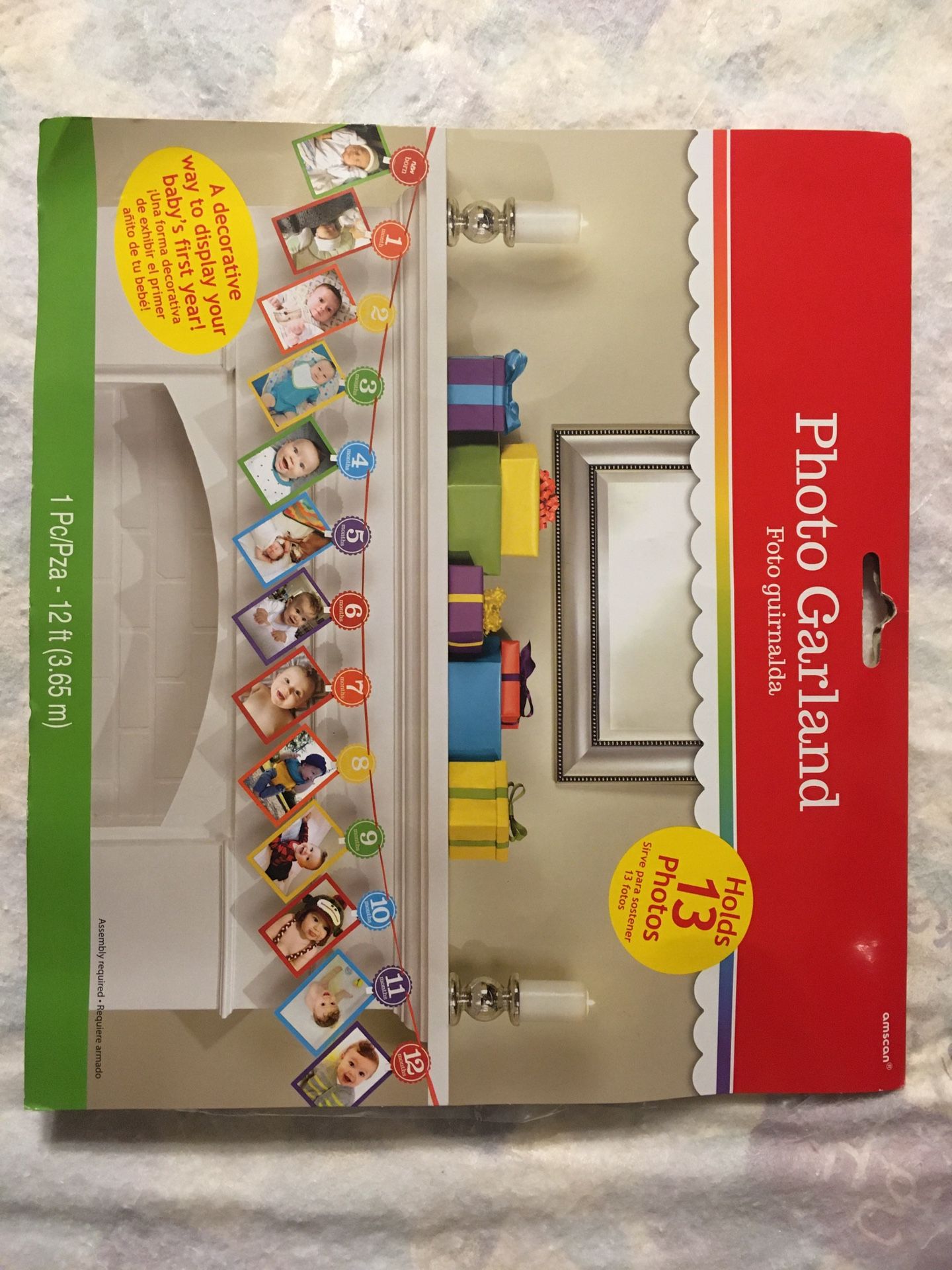 Baby Photo garland holds 13 pictures multi color baby’s 1st year new