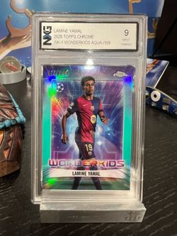 Topps Chrome Refractor Lamine Yamal Wonderkids Aqua /199 FC Barcelona WK-1