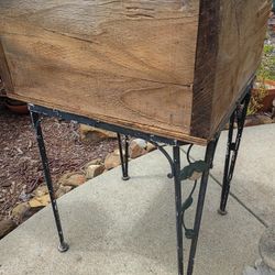 Handmade Garden Planter Box with Vintage Cast Iron Legs