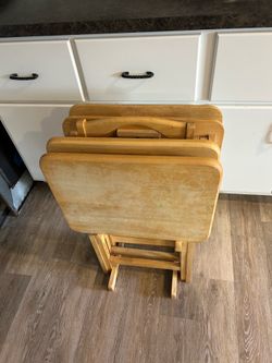 Solid wood tv tray