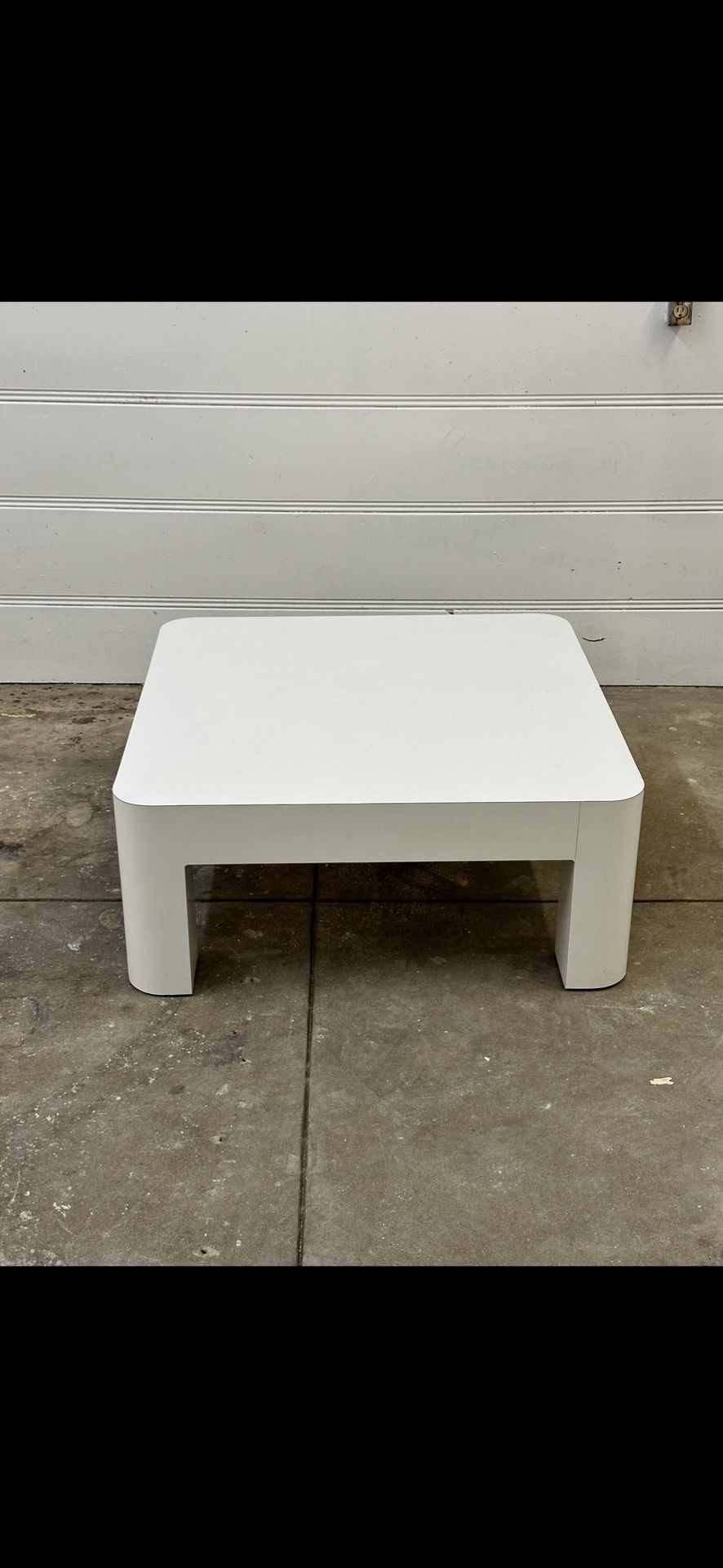 Large White Vintage Postmodern Formica Coffee Table