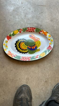 Porcelain turkey platter 14 x 18”