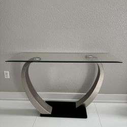Modern Glass Console Table  (48x18x30) 