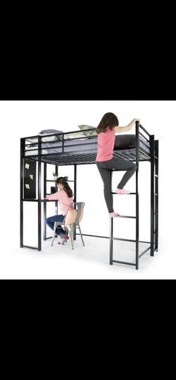 Like new twin bunk bed with desk